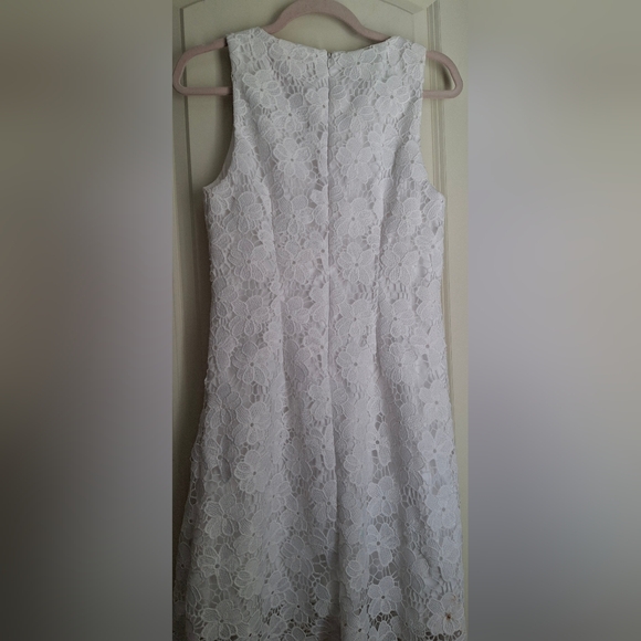 Catherine Malandrino Womens White Lace Dress 8 wedding Sorority Knee Length - Picture 2 of 9